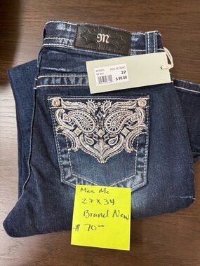 Miss Me Dark Blue Skinny Jeans with Embellished Back Pocket